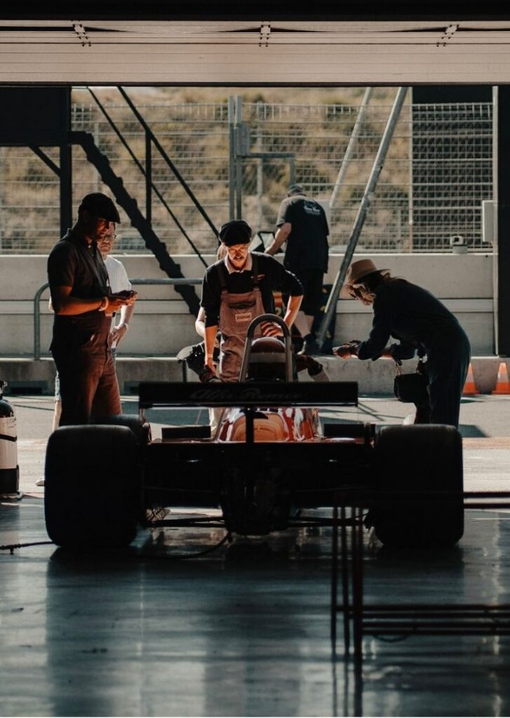 Race car in Pit stop