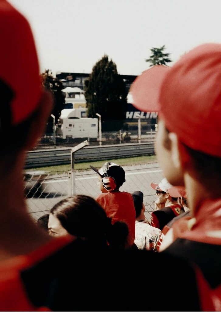 Spectators in a stand