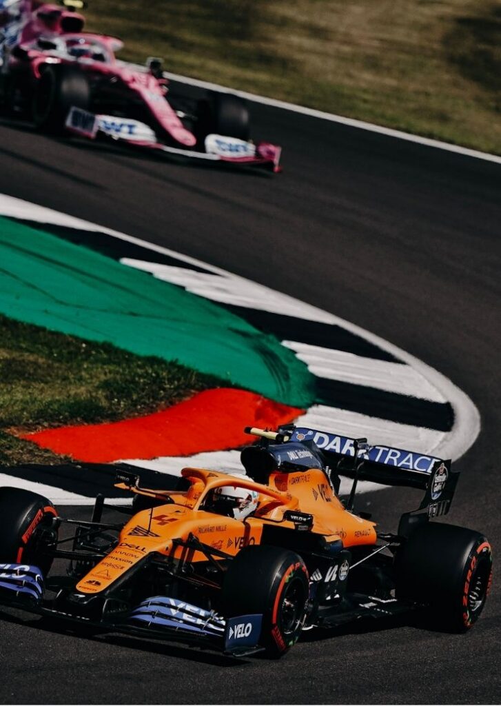 race cars on track
